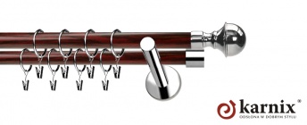 Karnisze Nowoczesne NEO Prestige 19/19mm Bella INOX - mahoń