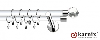 Karnisze Nowoczesne NEO Prestige 19/19mm Beluna Crystal INOX - biały