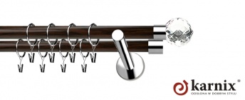 Karnisze Nowoczesne NEO Prestige 19/19mm Beluna Crystal INOX - wenge