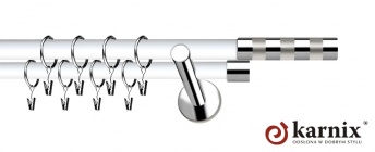 Karnisze Nowoczesne NEO Prestige 19/19mm Etiuda INOX - biały