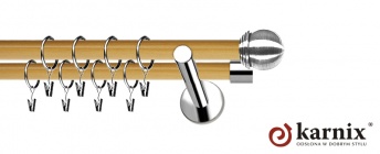 Karnisze Nowoczesne NEO Prestige 19/19mm Gałka Max INOX - pinia