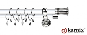 Karnisz Metalowy Prestige 19/19mm Capri INOX - biały