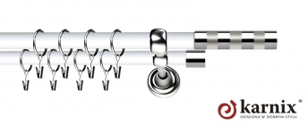 Karnisz Metalowy Prestige 19/19mm Etiuda INOX - biały