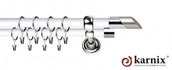 Karnisz Metalowy Prestige 19/19mm Falko INOX - biały