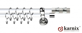 Karnisz Metalowy Prestige 19/19mm Fresno INOX - biały