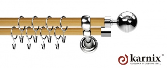 Karnisz Metalowy Prestige 19/19mm Kula Elegant INOX - pinia