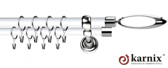 Karnisz Metalowy Prestige 19/19mm Mirella INOX - biały