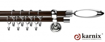 Karnisz Metalowy Prestige 19/19mm Mirella INOX - wenge