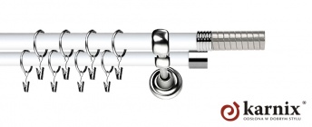 Karnisz Metalowy Prestige 19/19mm Optima INOX - biały