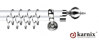 Karnisz Metalowy Prestige 19/19mm Roxy INOX - biały