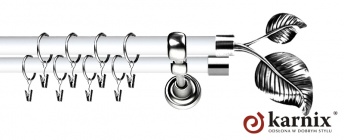 Karnisz Metalowy Prestige 19/19mm Sorento INOX - biały