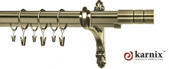 Karnisz stylowy barokko 25/19mm Cylinder antyk mosiądz