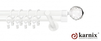Karnisz nowoczesny NEO 25/19mm Beluna Crystal biały